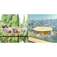 透明太空艙吊床 貓咪太空艙窩 吸盤貓吊床 貓吊床 吸盤式吊床 窗戶吸盤式貓吊床, 1個, 浴缸型（有毛毯）+跳板