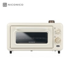 NICONICO 12L蒸氣烤箱 NI-S2308 上下加熱 水蒸氣 升溫快速 送量杯, 奶油白