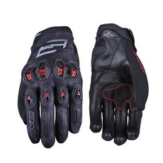 Moto FIVE STUNT EVO 2 短手套 觸控手套 短版設計 靈活操控, 黑紅色,S, 1個