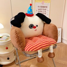 해피유통 아동용 귀여운 애니멀 디자인 소파 쿠션 편안한 쿠션 어린이 좌석 소파 인형 소파 귀여운 귀달린 소파, 40*40*45cm, 커리