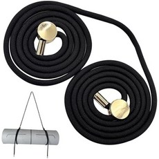 다오선 요가 매트 스트랩 - 매트 캠핑 패드 및 담요를 운반할 수 있는 8MM 조절식 파라코드 전용, Black, 1개