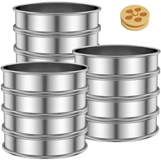 12개 크럼펫 링 머핀 스테인리스 스틸 논스틱 원형 몰드 케이크 쿠키 요리 베이킹 주방 도구 8/10CM, 02 10CM 12pcs