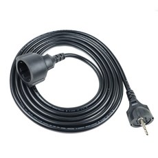 IT 다조아 전기 이동식 고용량 1구 연장선 케이블 리드선 멀티탭, 1개, 검정, 5m