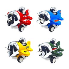 Elementoy Alloy Press to Go 장난감 자동차 비행기 다이캐스트 수집용 모델 경주용 자동차 만 3세 이상 성인 및 수집가를 위한 생일 크리스마스 휴일 파, 4팩 / #9