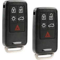차량용 키 포브 키리스 엔트리 스마트 리모컨 볼보 S60 S80 V60 V70 XC60 XC70 KR55WK49264 2개 세트, 5-버튼 x 2
