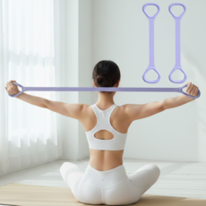 캐시웨이 홈트 필라테스 요가 스트레칭 밴드, 2개, 퍼플