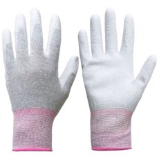 PALM FIT 防靜電PU沾膠手套, 粉, 1個