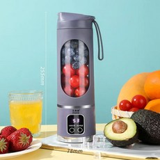 전기 과일 착즙기 믹서기 소형 컵 믹서 기계 가정용 휴대용 스무디 450ml 2 1500mAh, Purple