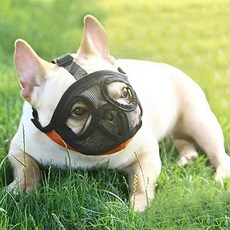 寵愛毛宅 法鬥嘴套 防咬套 鬥牛犬 惡霸犬 巴哥 面罩 寵物嘴套 短鼻狗專用 狗狗嘴套 寵物用品 短鼻狗嘴套, 橘色全面款,S, 1個