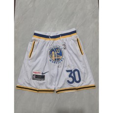 NBA 저스트 돈 워리어스 화이트 레트로 포켓 볼 팬츠 농구 반바지