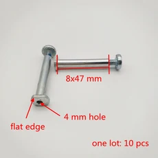 전동킥보드 부품 롤러 스케이트 부품 나사 스쿠터 액슬 암수 8 mm 직경 로트당 10 개, 8x47 flat edge, 12 8x47 flat edge