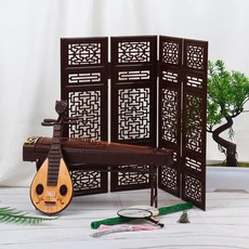 강아지 인형집 미니어처 접이식 스크린플루트루테구정팬 악기 생활 장면 장식품 1. Random 1Fan, 3. Guzheng