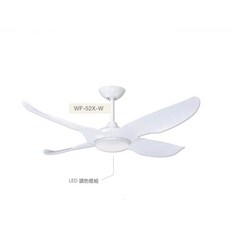 楓光 52吋 依麗莎 LED吊扇 DC省電變頻 六段變速 正反轉功能 附遙控器, WF-52X-W