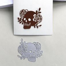 금속 절단 다이 할로윈 꽃 장미 해골 스텐실 스크랩북 종이 앨범, 1개