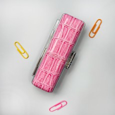 스튜디오 낙관적 도장 케이스 파우치 지갑 보관함 도장집 개인 법인 인감도장 옐로우골드, 마젠타핑크