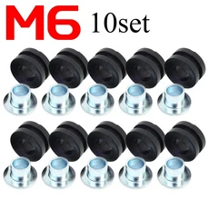 M6/M10 바이크 오토바이 고무 그로밋 키트 페어링 볼트 쿠션 와셔 스틸 부싱 스페이서 혼다 호환 스즈키 ATV 바이크 오토바이 액세서리, [04] 10set M10