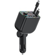 비토그 접이식 차량 충전기 무선 블루투스 5.3 FM 송신기 100W USB C 4in1 고속 어댑터 아이폰 16 빠른 충전용 15 14 13 12 안드로이드