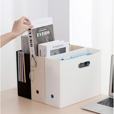 창의적인 접이식 책받침 수납함 다기능 데스크 정리 바구니 파일 정리 북클립 북스탠드1+1+1H532, 화이트 + 화이트 + 화이트