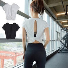 빽절개반팔티 빽절개반팔티 백트임 필라테스상의 필라테스웨어 요가웨어 요가복상의 필라폴웨어