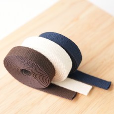 3겹 도톰 면 특 웨이빙 끈 200cm x 3종 (아이보리/다크브라운/네이비), 15mm, 1개