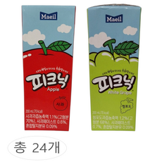 피크닉 과채음료 사과12팩+청포도12팩, 200ml, 1세트