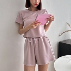 LULUS 套裝 嫩嫩色系 素色上衣 短褲 A01230336 太空輕柔棉