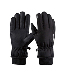 滑雪手套 可觸控 防滑保暖 冬季 戶外運動 騎行 手套, 【曜石黑】, 1個