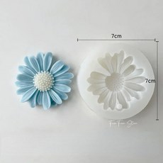 데이지 향기로운 양초 실리콘 금형 만들기 키트에 대한 아로마 테라피 비누 DIY 꽃 수제, daisy with hole, 1개
