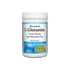 내추럴팩터스 미량화 L-글루타민 분말 파우더 300g Natural Factors Micronized L-Glutamine, 1개