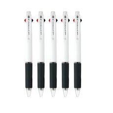 유니 제트스트림 3색 볼펜 0.5mm SXE3-400-05, 화이트, 5개
