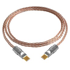CORVETON USB音頻線 銅銀混編連接線, 1個, TYPE-C轉TYPE-C,0.5米