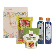 즐거움가득 4종 / 명절선물세트 추석 설 선물 (당면 부침가루 참치액 굴소스 선물) 실속선물 답례품, 8개