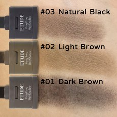 庶務客 Etude 髮際線氣墊髮粉、整理碎髮 打造自然豐盈髮型 防水持妝, 1個, 03 Natural Black 自然黑