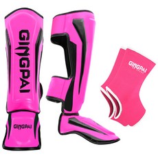 발등 보호대 정강이 다리 무에타이 킥복싱 가드 장비, 핑크 다리 +핑크, S