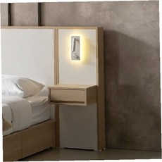 몽쉘룸 모던 서랍형 수납형 호텔식 침대 프레임 조명 독서등 사이드 협탁, 1개, 메이플