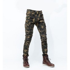 바이커바지 까무플라주 레이싱 팬츠 사계절 청바지형 라이딩핏 보호기능, 2XL, 위장 보호장구 제외