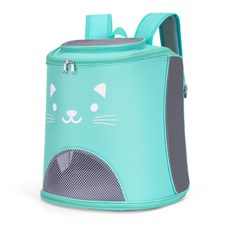 貓咪揹包雙肩包外出包便攜包寵物包透氣貓籠子手提大容量太空艙包, 1個, 藍色