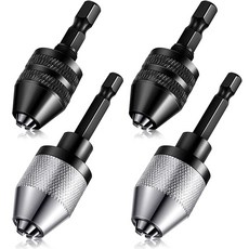 Honoson 키리스 드릴 척 비트 0.6cm(1/4인치) 육각 섕크 키리스 드릴 척 패스트 체인지 컨버터 연장 스크루 드라이버 어댑터 0.3-6.5mm 공구 부착용 0.3-, Honoson 키리스 드릴 척 비트 0.6cm(1/4인