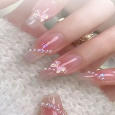 라윤앤코 네일파츠 리본모양 10p 네일아트, 핑크