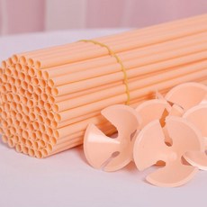 파리스 풍선 컬러 컵스틱 세트, 100개, 피치