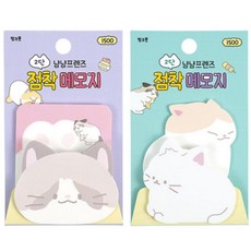 점착식 2단 랜덤1종 메모지 메모잇, 단품