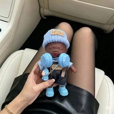 나타샤 검은 인형 옷 14cm 큰 사이즈 나타샤 전용 옷 귀여운 잉글리시 스타일 인형옷 귀여운 피규어 의상 교환 부품, 아기옷만 - 블루 헤드폰 6종 세트