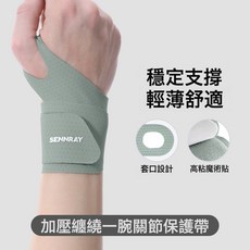 護腕女扭傷手腕腱鞘護套腕帶男健身運動裝備羽毛球網球固定器勞損, 1個, 雲護·綠韻纏繞加壓款:均碼【單隻裝】