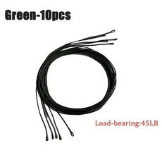 리드 코어 낚싯줄 - 잉어 낚시용 카모 브레이디드 싱킹 라인 장거리 캐스팅을 위한 고강도 45lb & 60lb 테, 01 45LB Green 10PCS