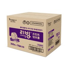 삼정 리빙 프린트점보롤 화장지 300m 4롤 4팩, 16개