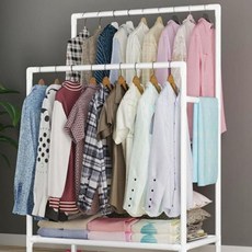 이동식 스탠드 행거 시스템 옷걸이 드레스룸 옷장 선반 무타공, 블랙