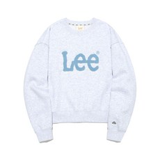Lee 리 우먼 빅 트위치 부클 기모 맨투맨 라이트그레이