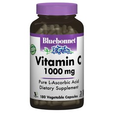 Bluebonnet 維他命C植物膠囊 1000mg 無麩質 無糖, 180顆, 1罐