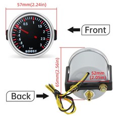 3.0 BAR 2인치52MM 기계식 터보 부스트 자동차 게이지 흰색 LED 액세서리 (범용 트럭용)