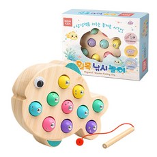 원목 낚시 놀이 10p, 혼합색상, 1개